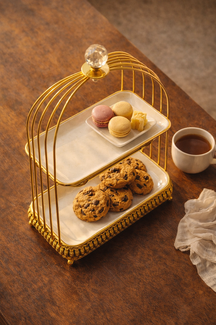 Imperial Delight Serving Stand - Rectangle Two Tier