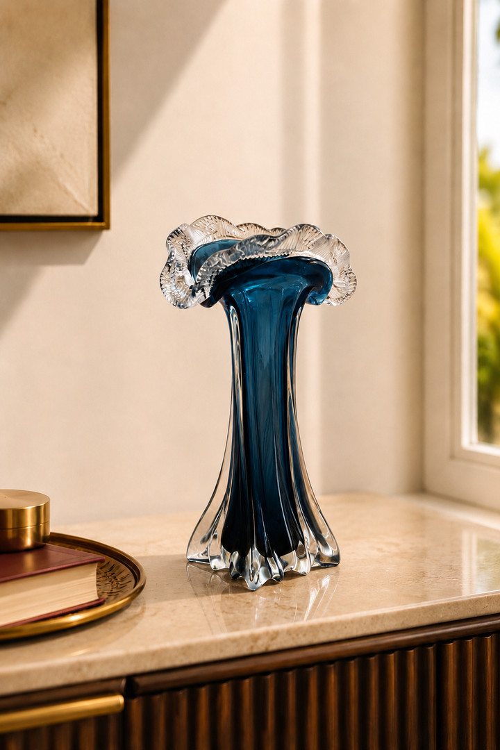 Marina Crest Glass Vase