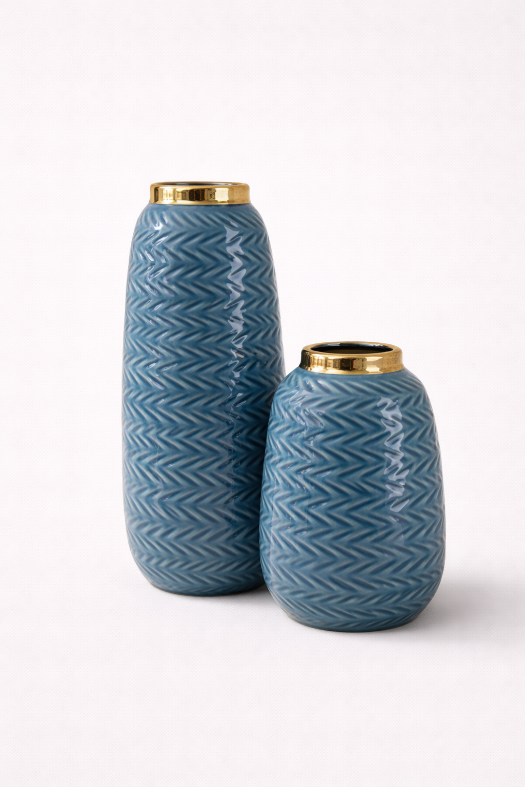 Bluewave Elegance Duo Vase Set