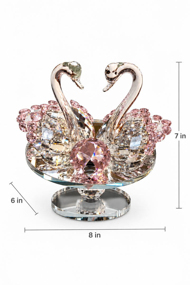 Crystal Pink Swan Centrepiece Decor