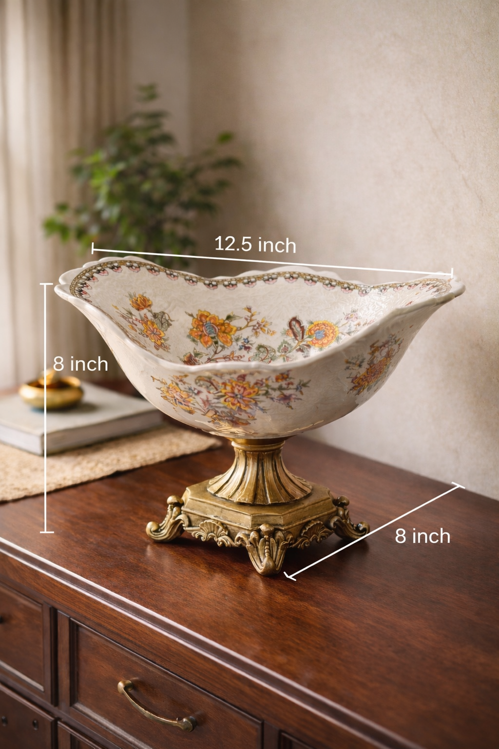 Maison d'Or Ornate Ceramic Centerpiece Bowl