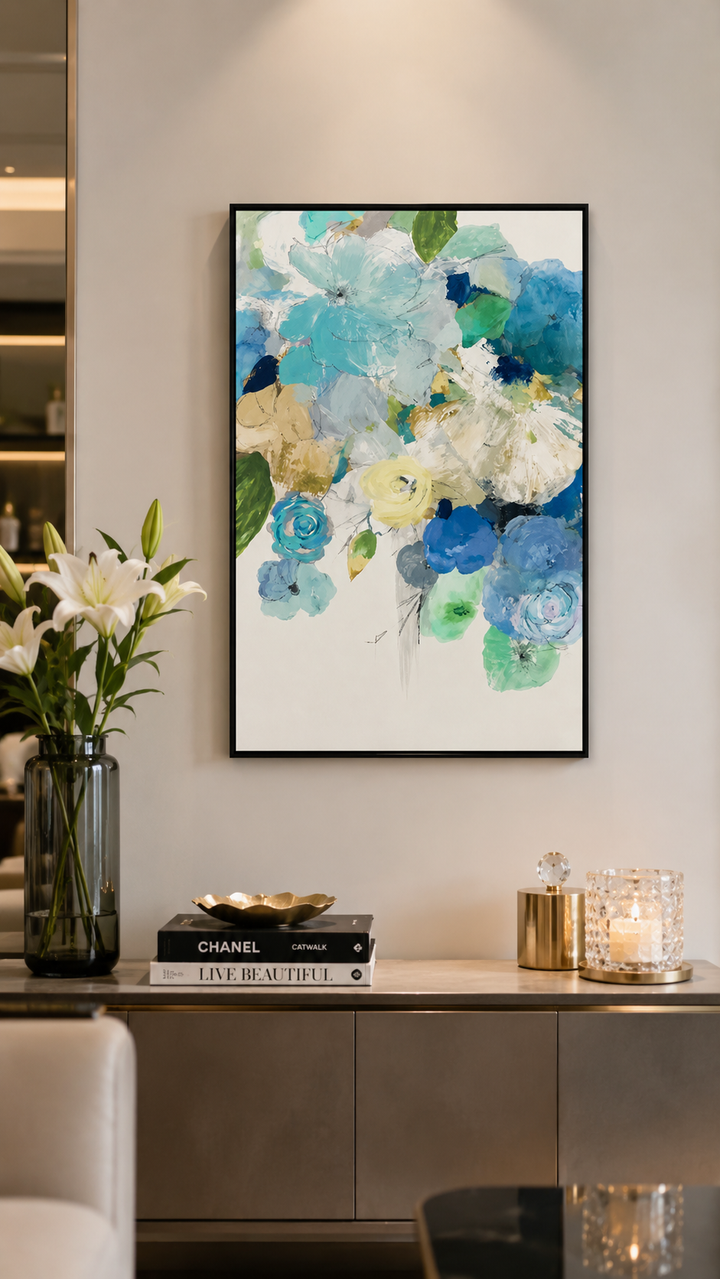 Azure Bloom Symphony Wall Art