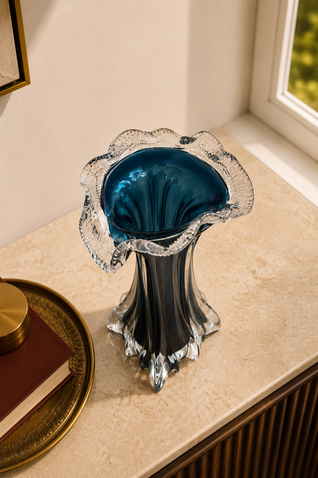 Marina Crest Glass Vase