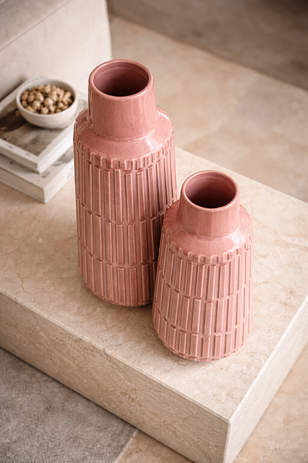 Rose Pillar Vase Set