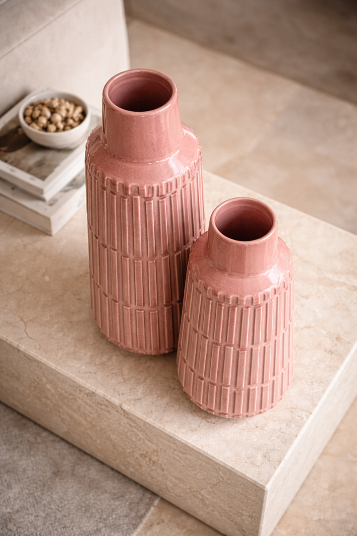 Rose Pillar Vase Set