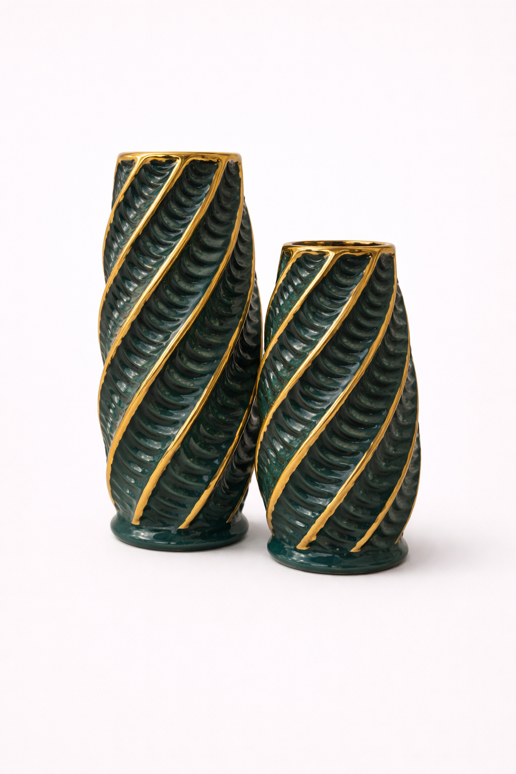 Obsidian Swirl Vase Set