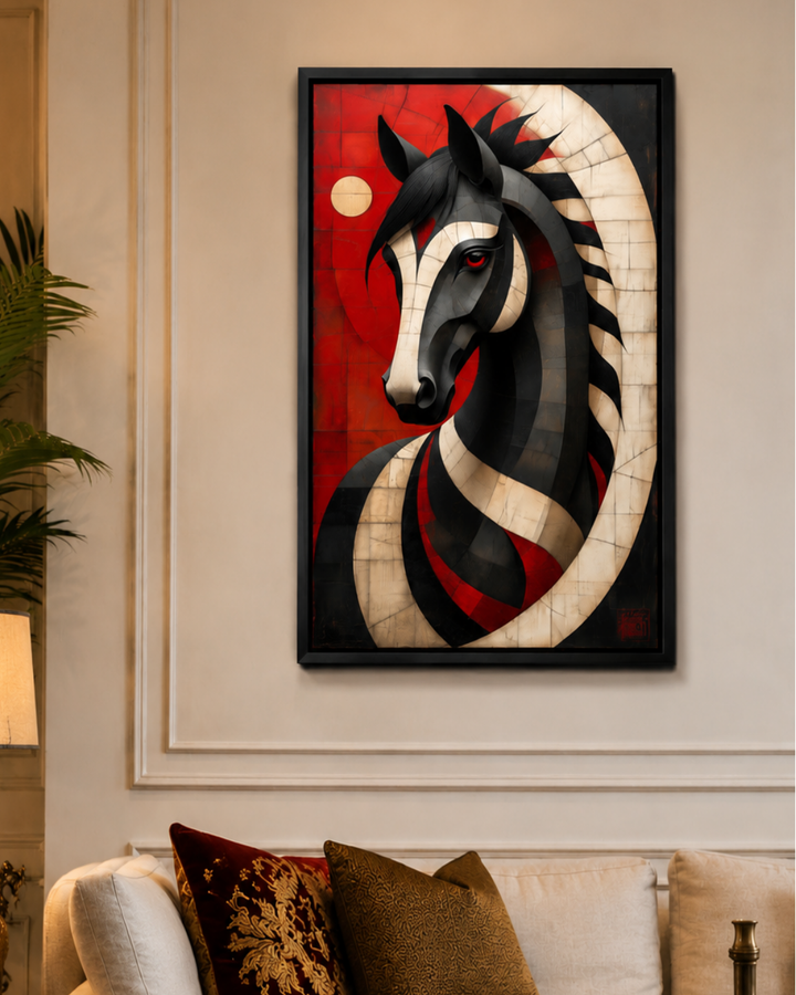 Crimson Stallion Wall Art