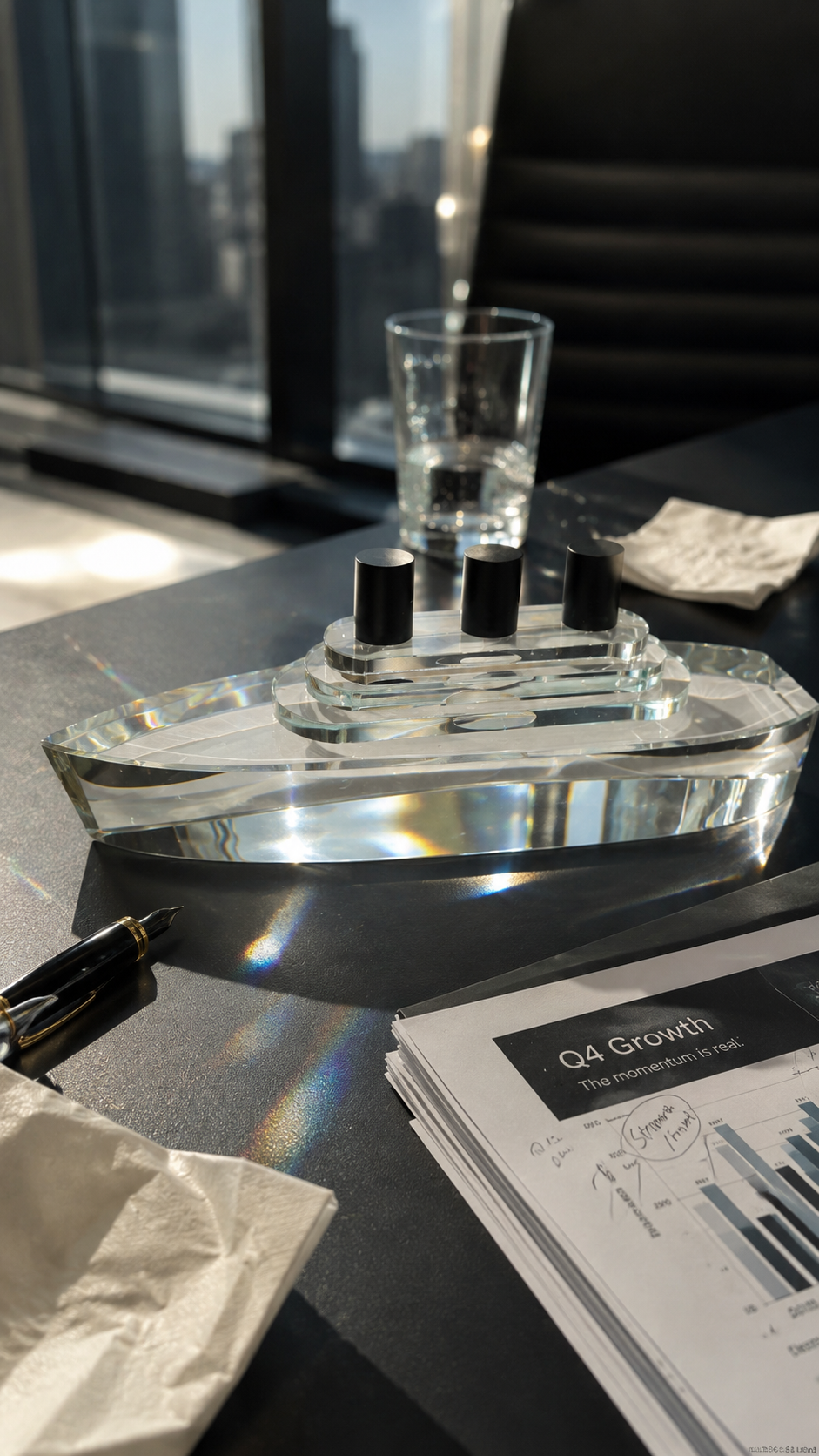 Aqua Lumin Vessel Sculpture
