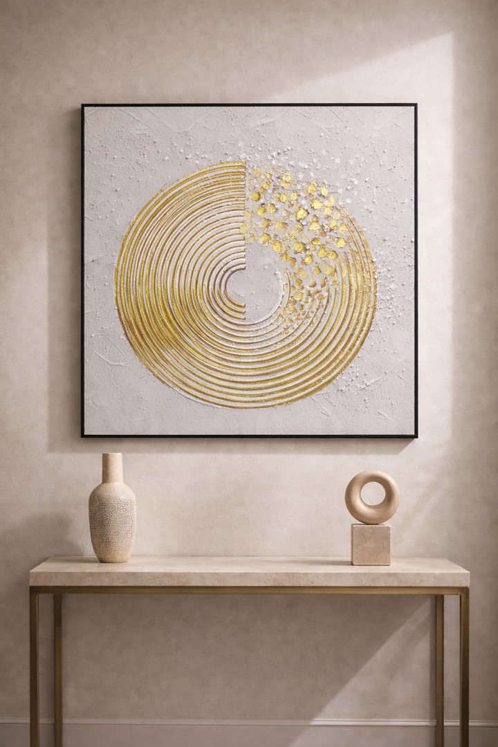 Golden Orbit Canvas Wall Art