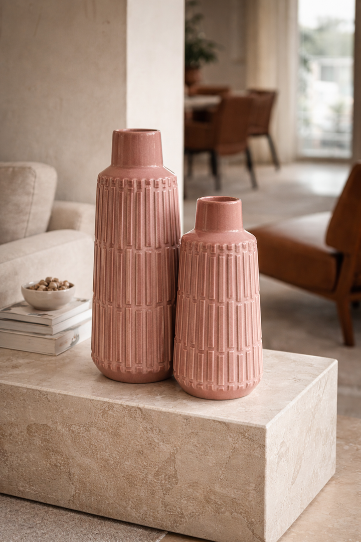 Rose Pillar Vase Set