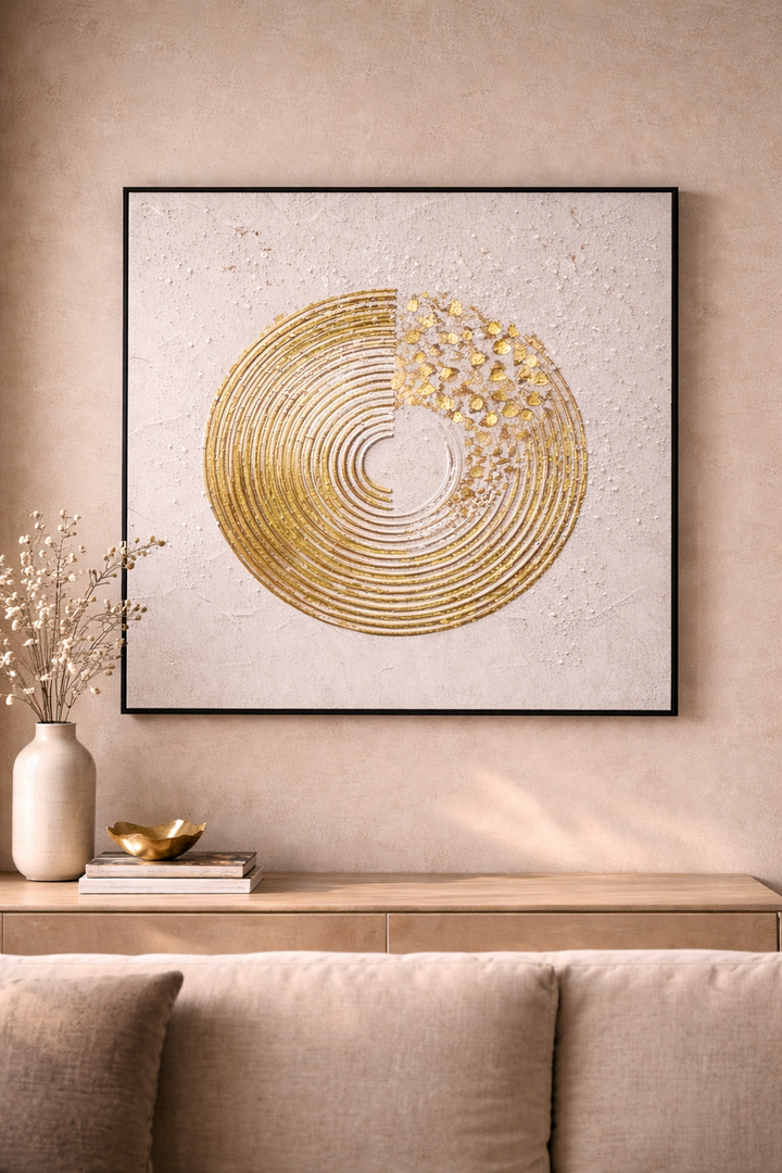 Golden Orbit Canvas Wall Art