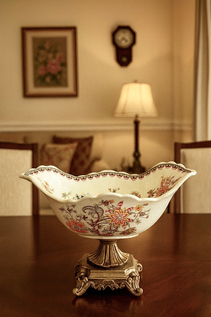 Maison d‚ÄôOr Ornate Ceramic Centerpiece Bowl