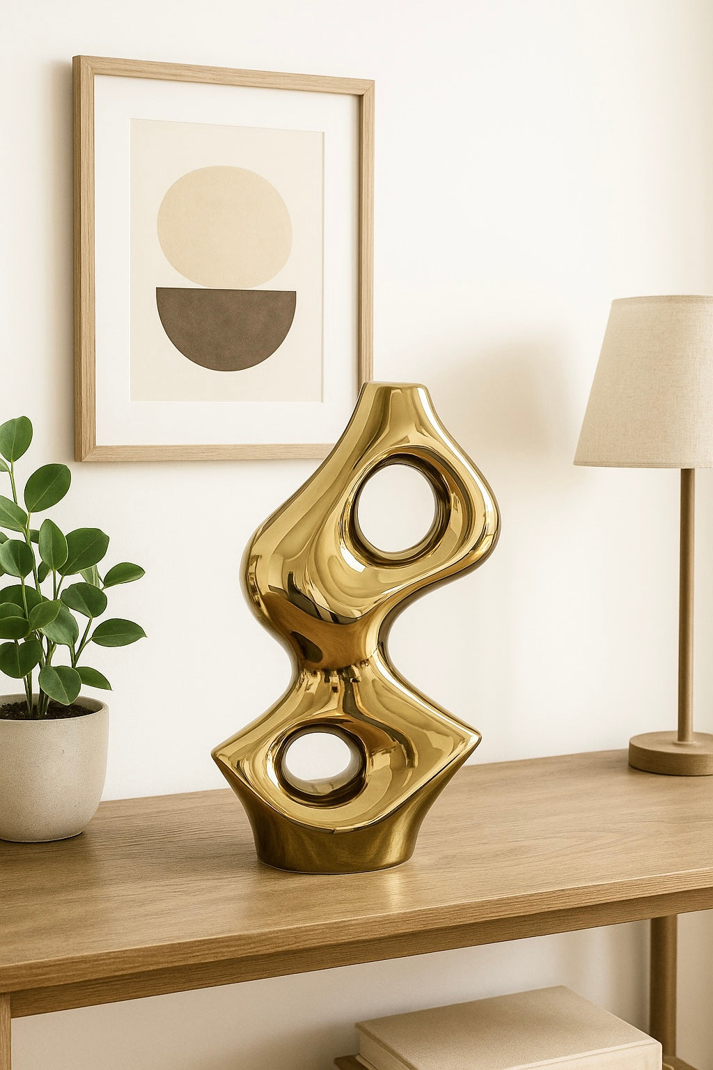 Orion Abstract Gold Ceramic Vase