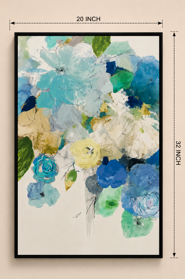 Azure Bloom Symphony Wall Art