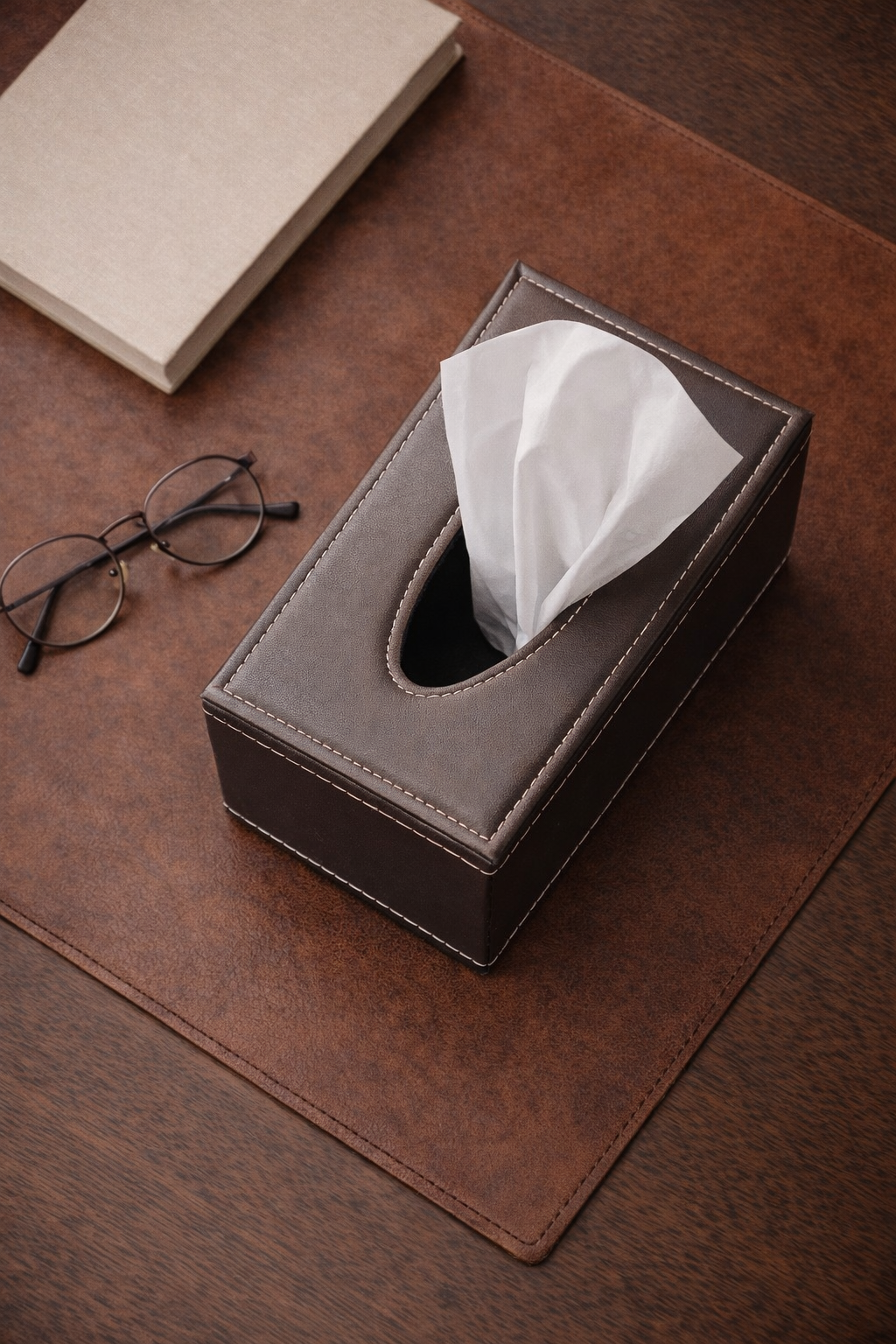 Averra Leather Tissue Holder