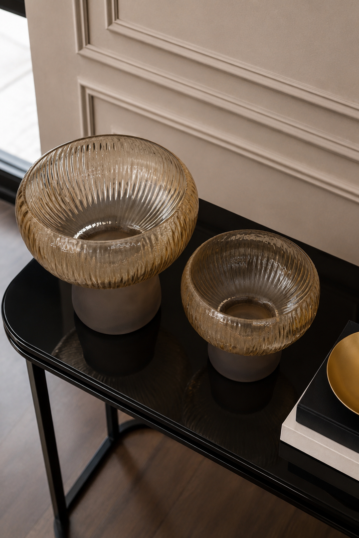 Solenne Vase Set - Amber Brown