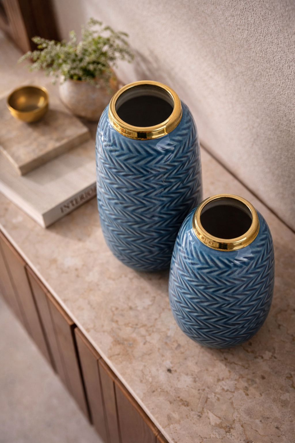 Bluewave Elegance Duo Vase Set
