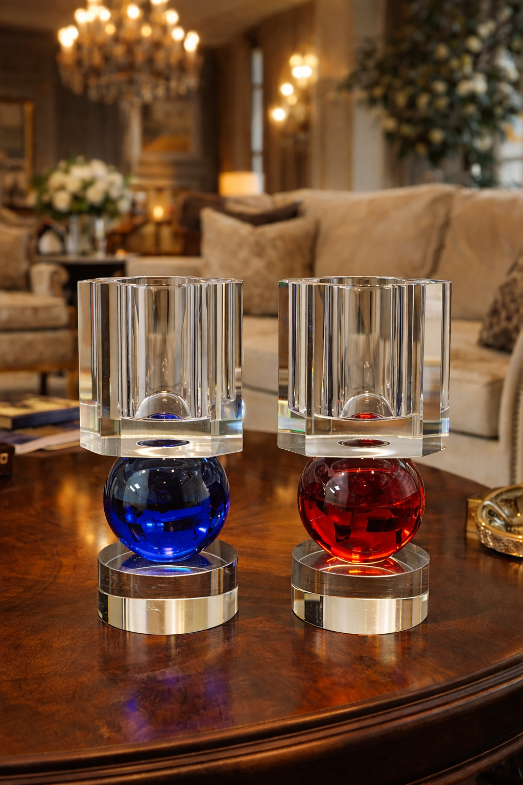 Orbital Crystal Candle Holder Set