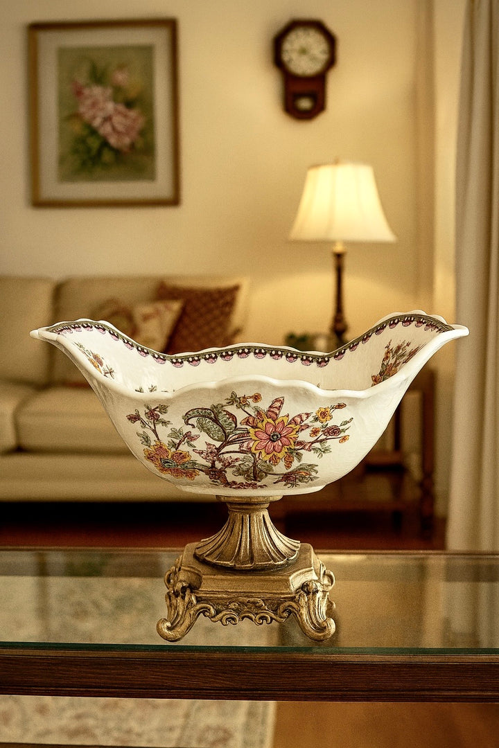 Maison d‚ÄôOr Ornate Ceramic Centerpiece Bowl