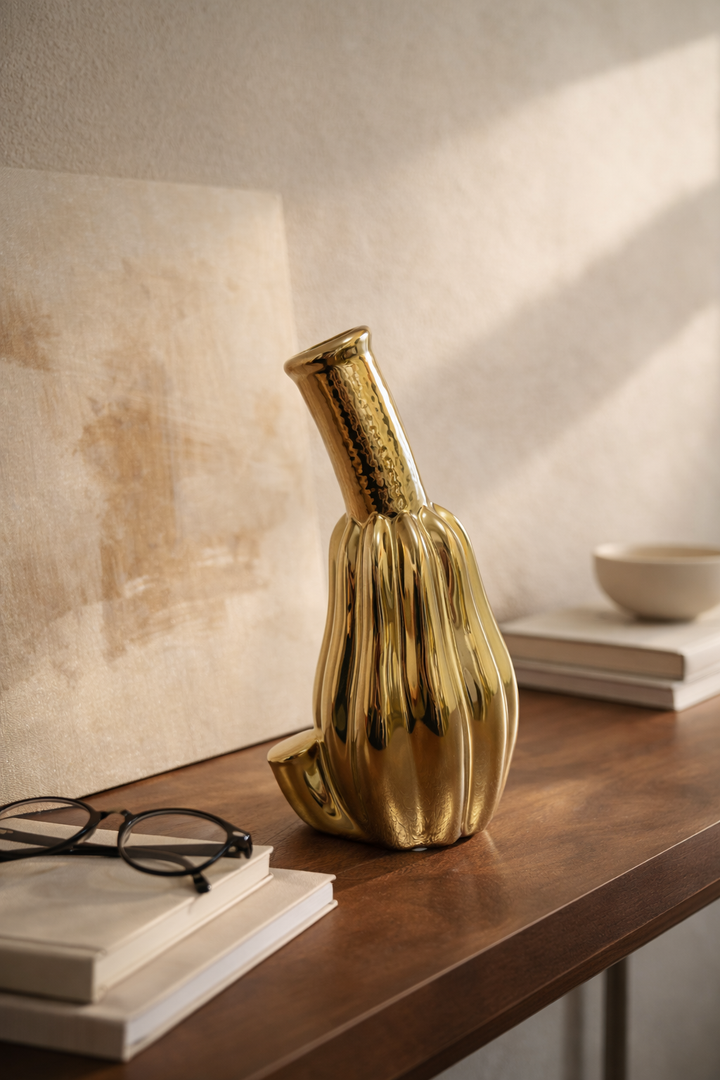 Golden Élan Statement Vase