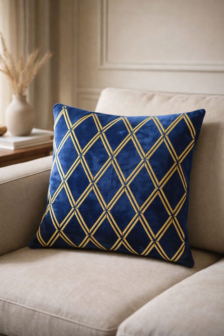 Royale Trellis Velvet Cushion Cover