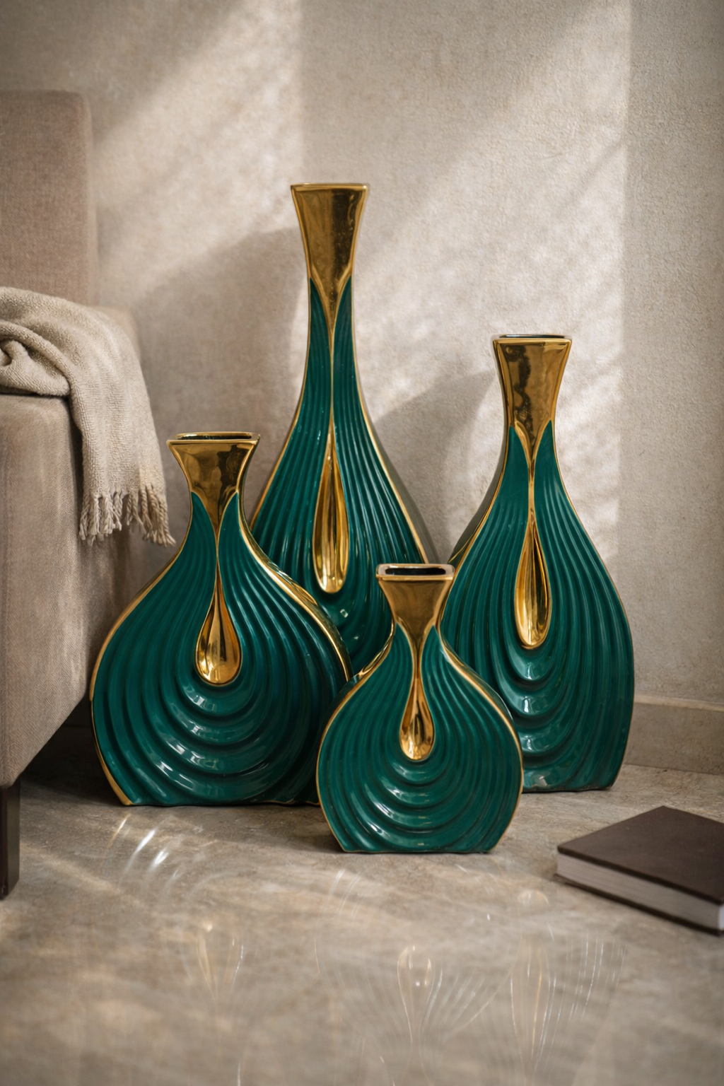 Opulent Cascade Vase Collection Set