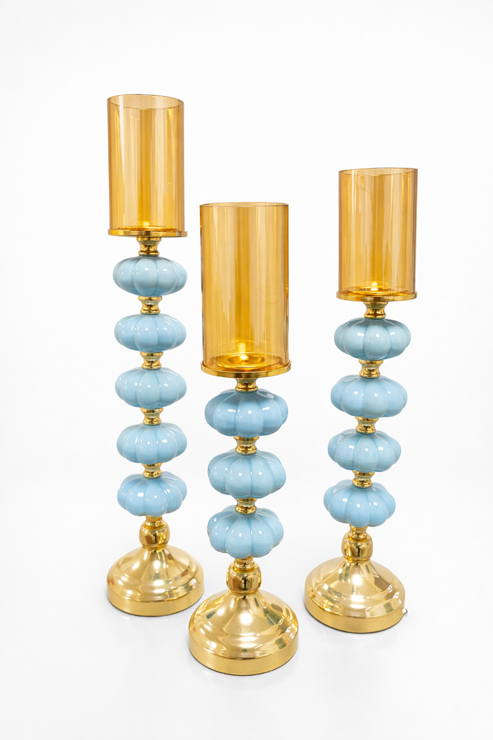 Azure Royale Candle Holders - Set of 3
