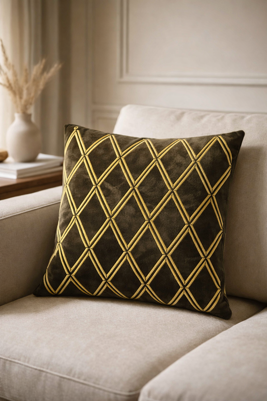 Royale Trellis Velvet Cushion Cover