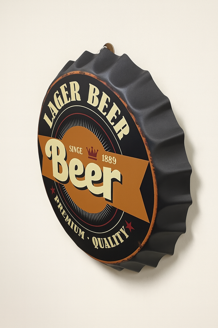 Lager Beer Metal Bottle Cap Wall Decor
