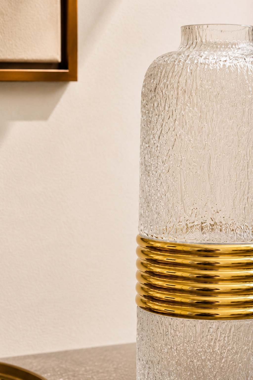 Aurelio Textured Glass Vase - White Frost