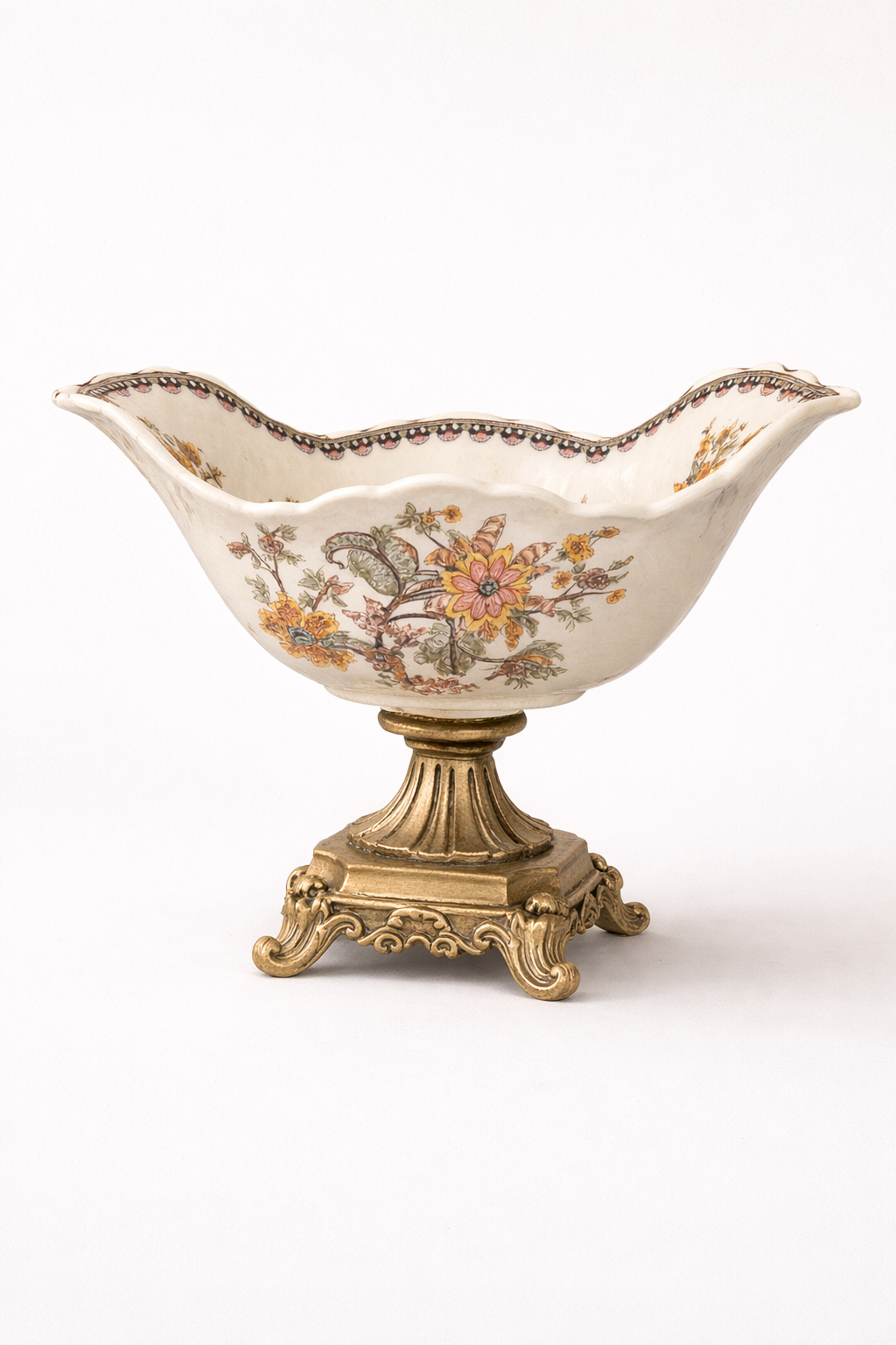 Maison d'Or Ornate Ceramic Centerpiece Bowl