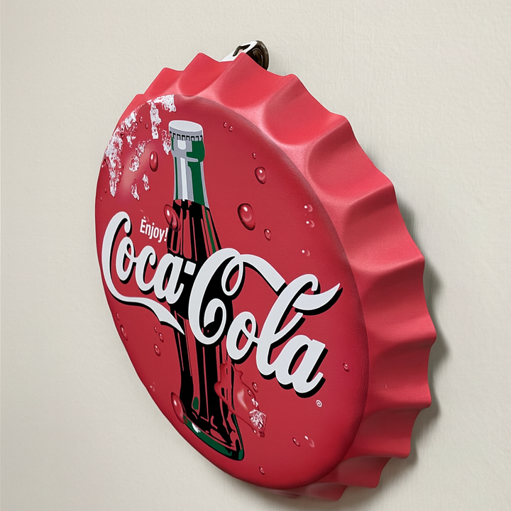 Coca Cola Red Metal Bottle Cap Wall Decor