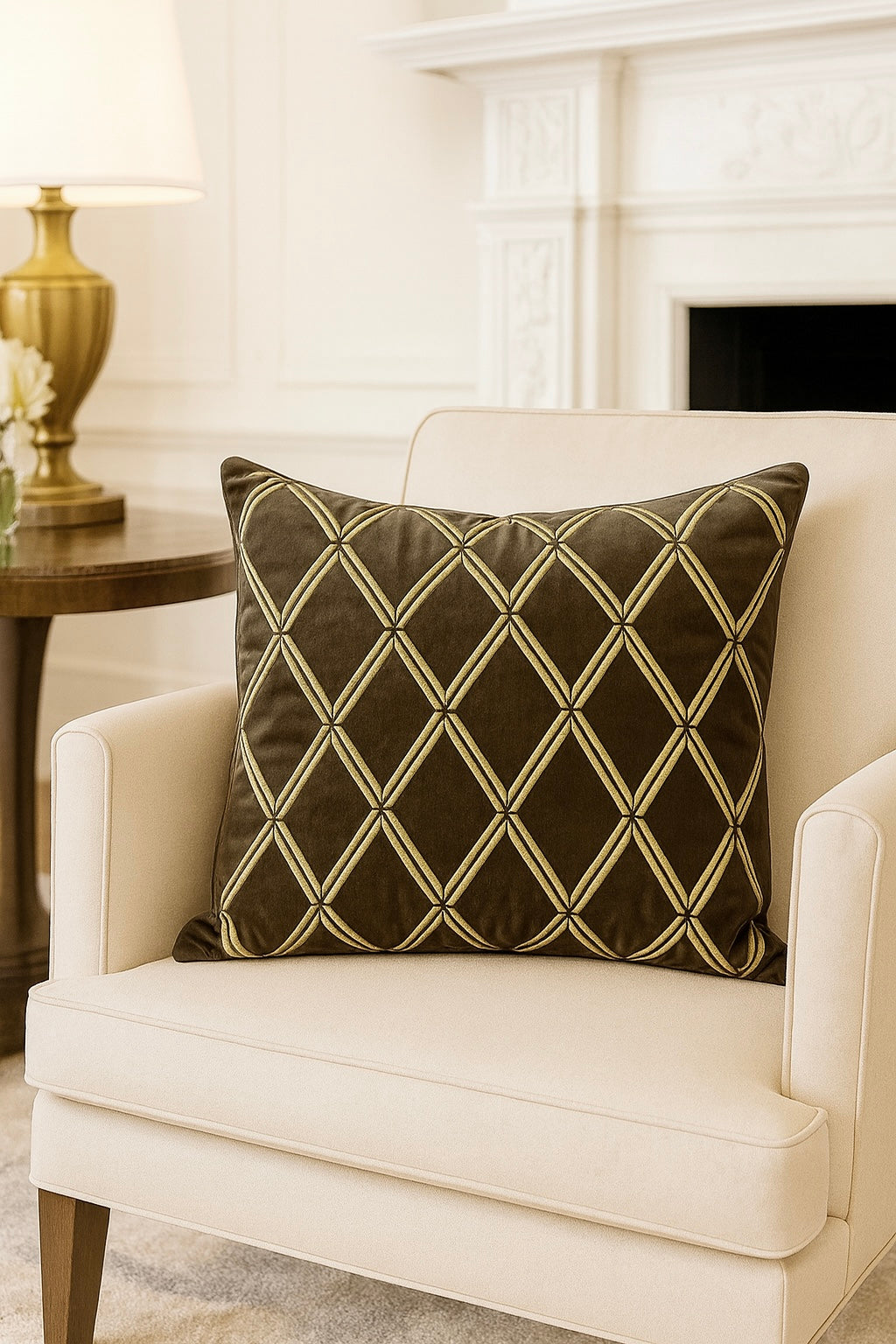 Royale Trellis Velvet Cushion Cover