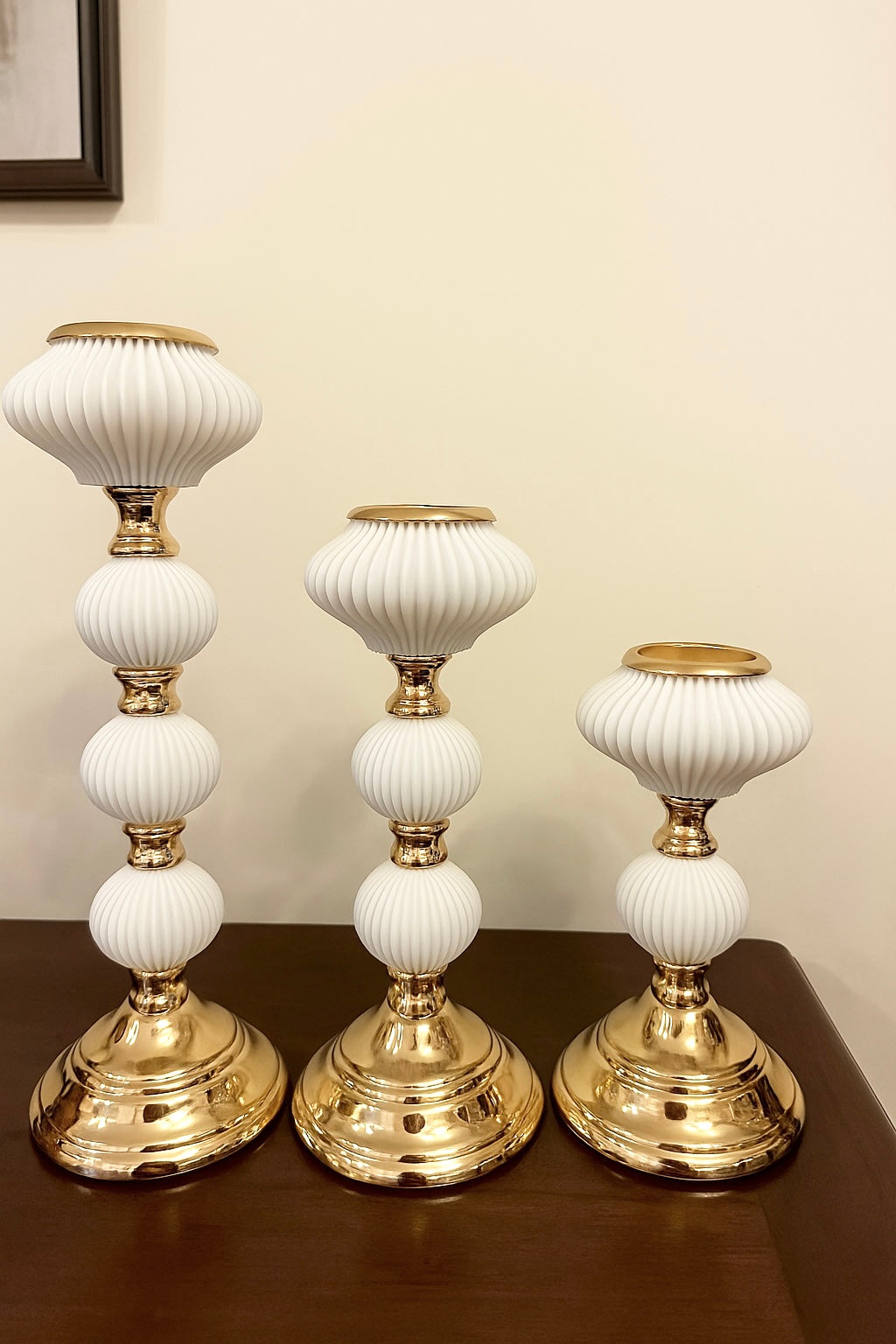 Ivory Grandeur Candle Holder Set