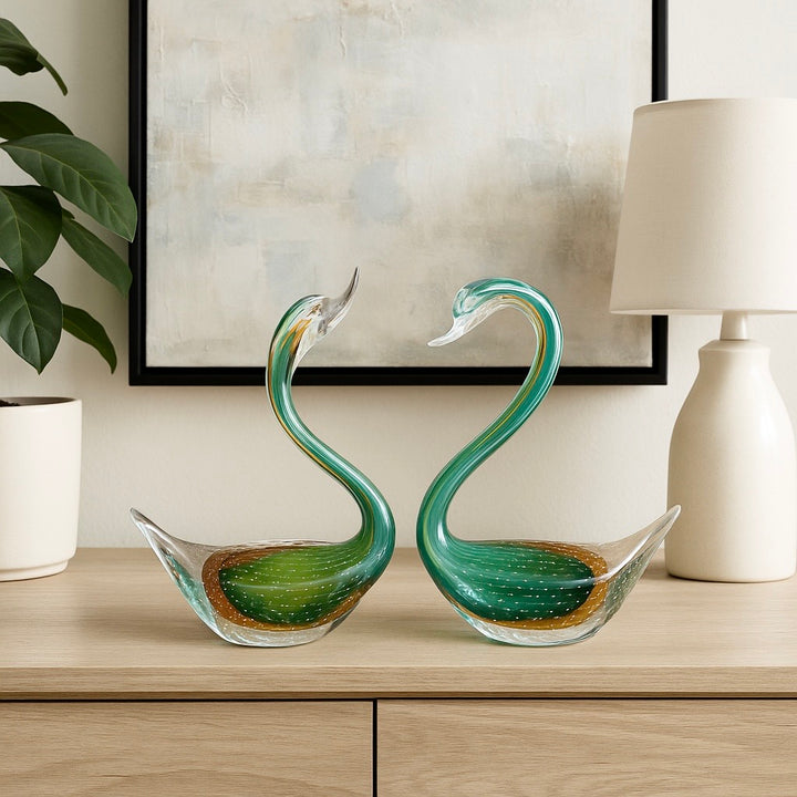 Emerald Grace Swan Set