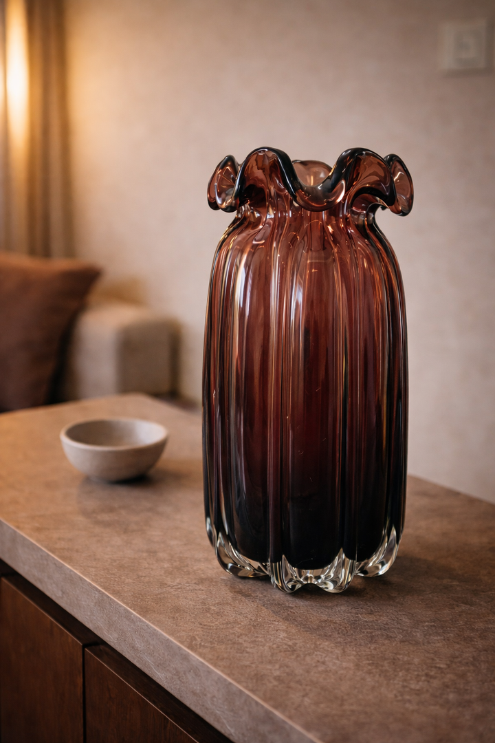 Amberwave Art Glass Vase