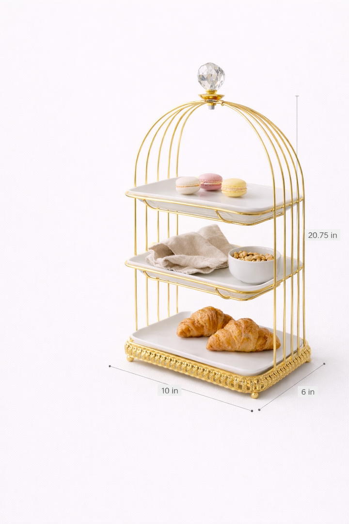 Imperial Delight Serving Stand - Rectangle Three Tier