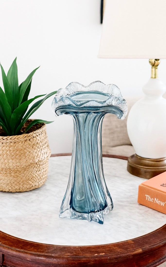Marina Crest Glass Vase