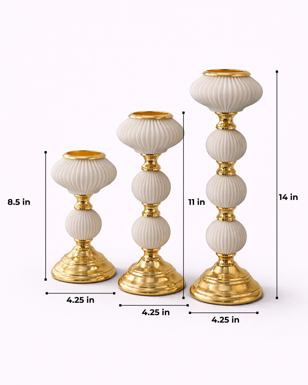 Ivory Grandeur Candle Holder Set