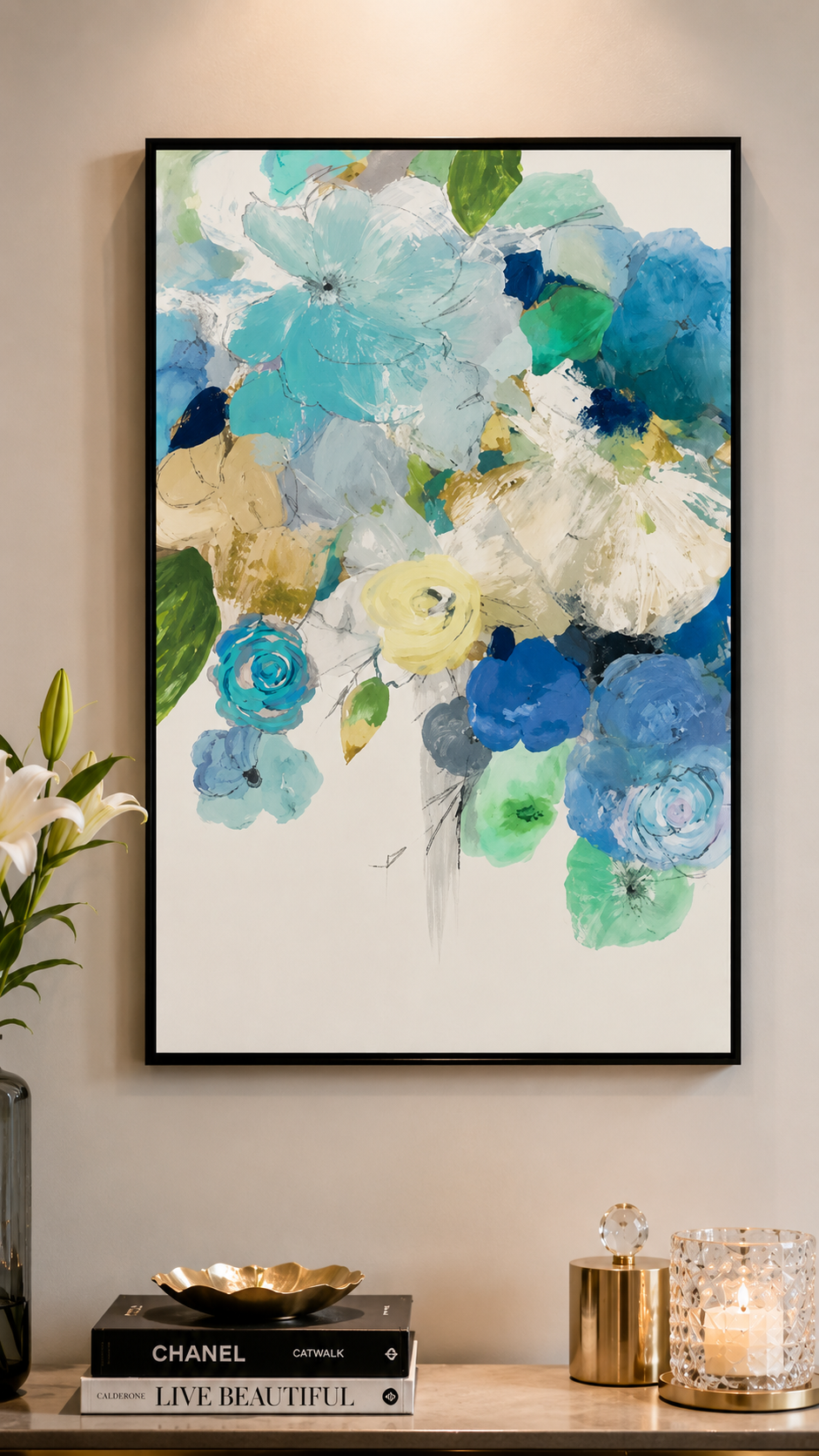 Azure Bloom Symphony Wall Art