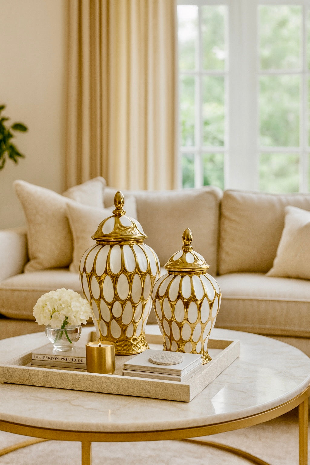 Golden Halo Vase Set