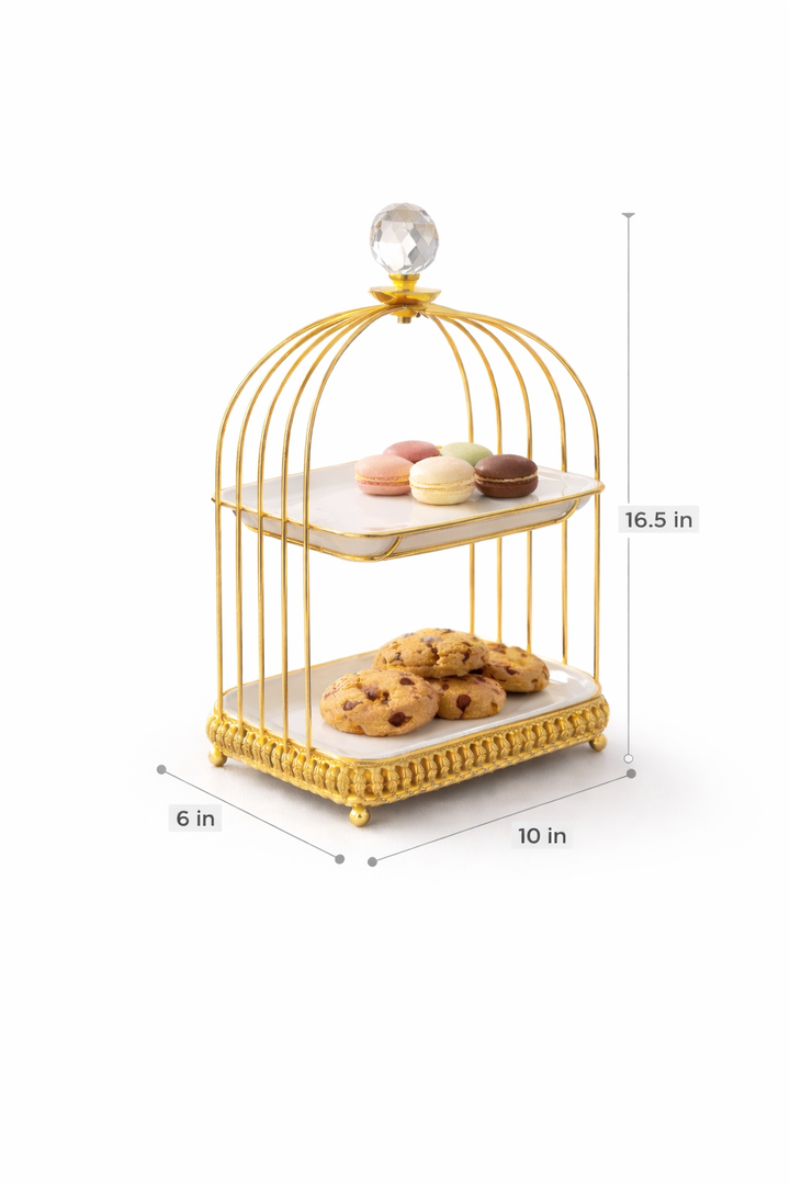 Imperial Delight Serving Stand - Rectangle Two Tier