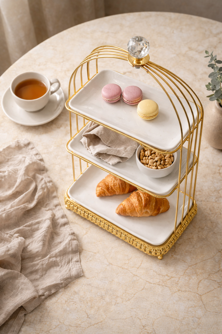 Imperial Delight Serving Stand - Rectangle Three Tier
