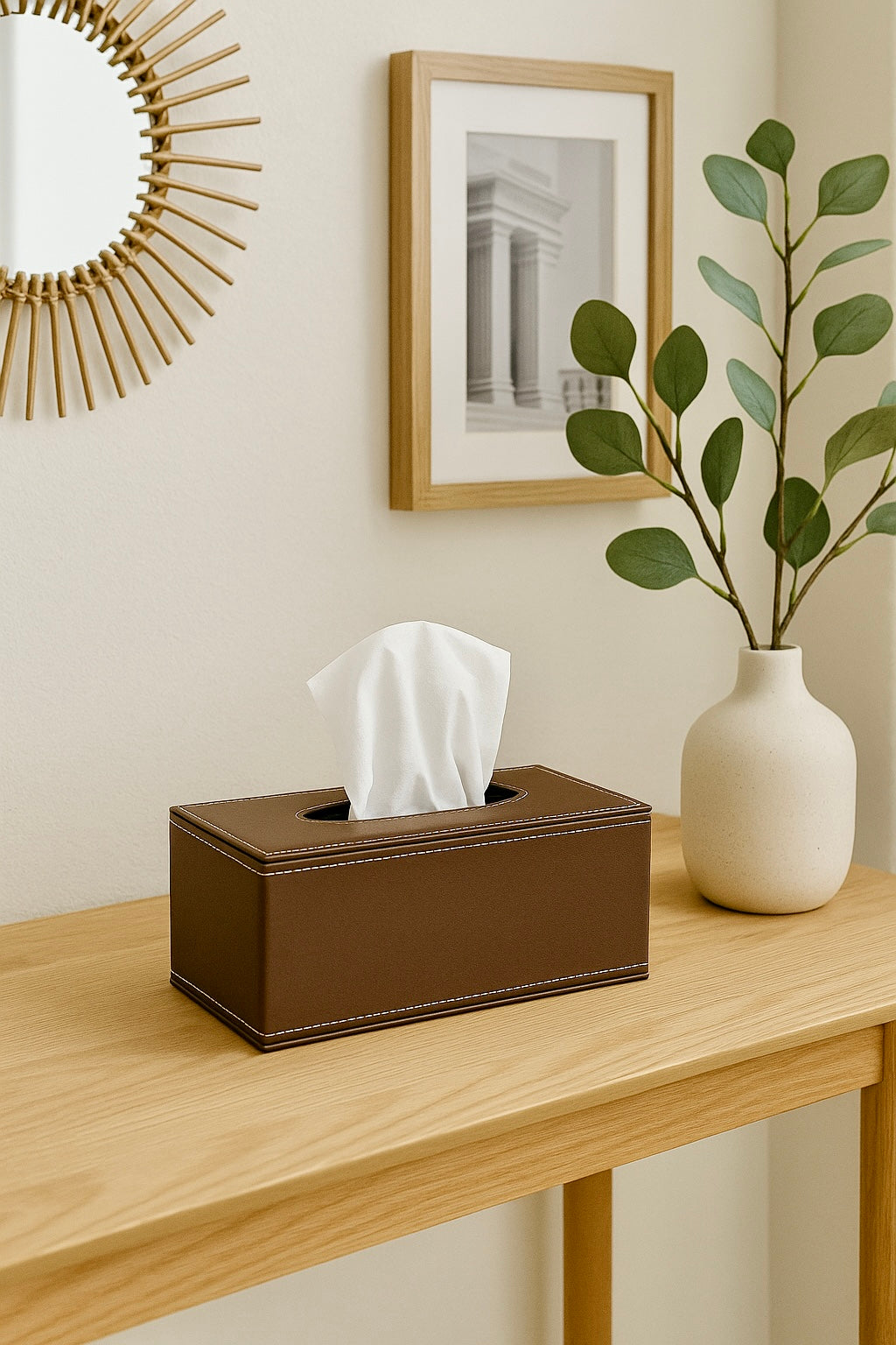 Averra Leather Tissue Holder