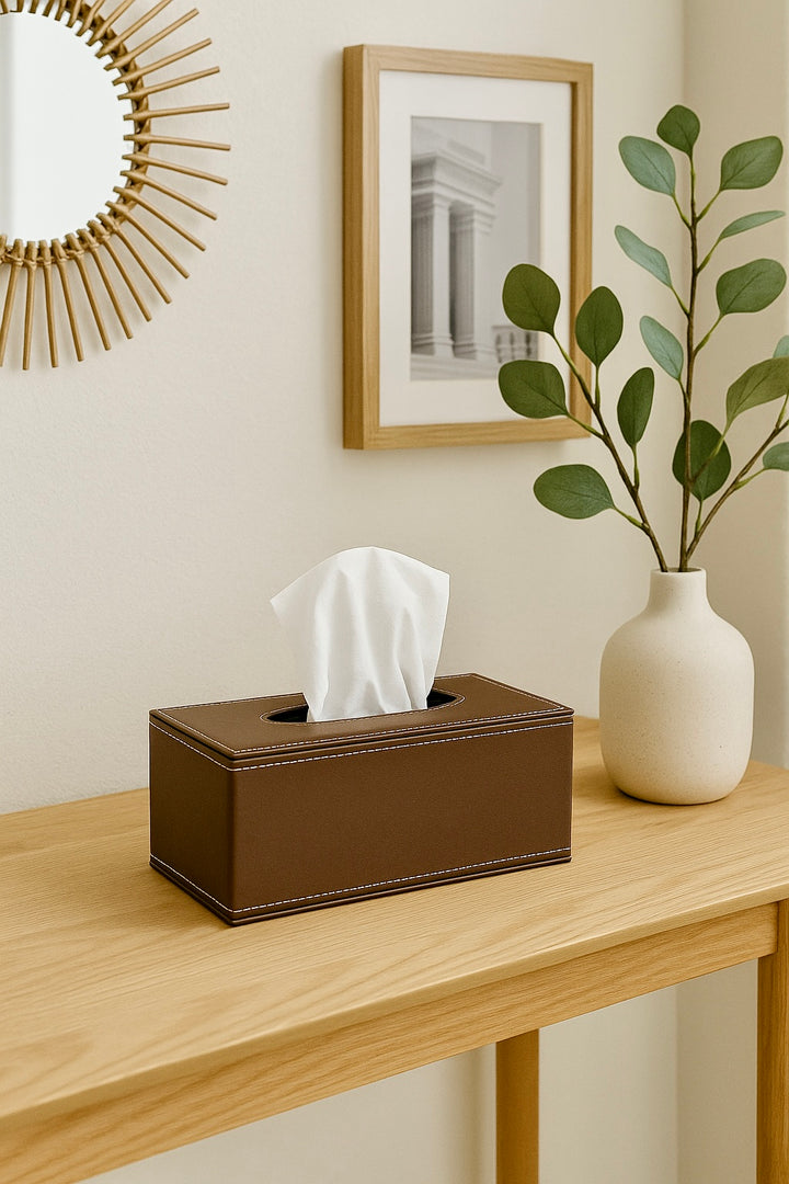 Averra Leather Tissue Holder