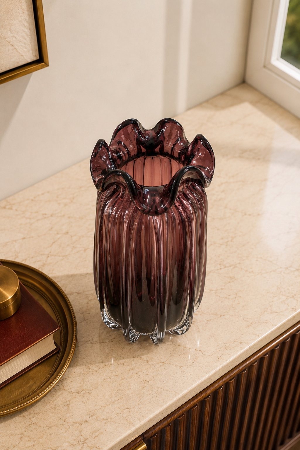 Amberwave Art Glass Vase