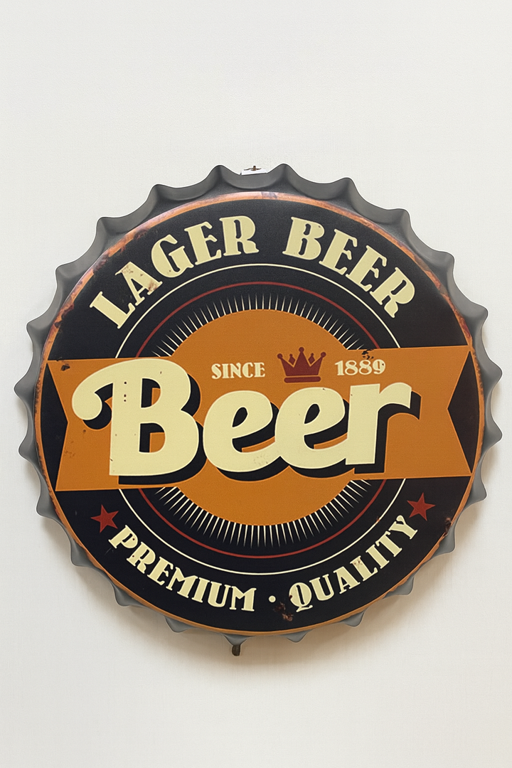 Lager Beer Metal Bottle Cap Wall Decor