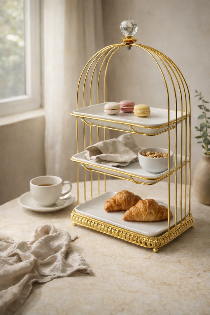 Imperial Delight Serving Stand - Rectangle Three Tier