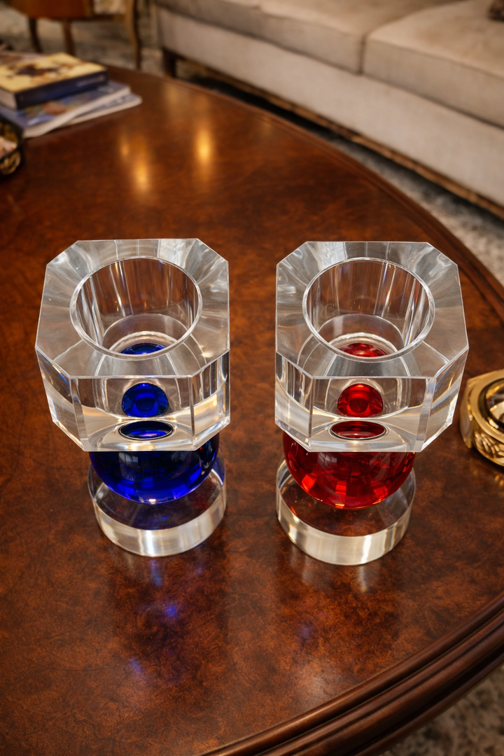 Orbital Crystal Candle Holder Set
