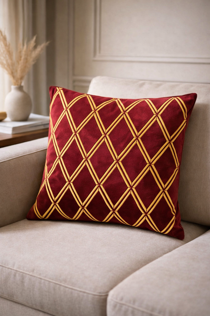 Royale Trellis Velvet Cushion Cover